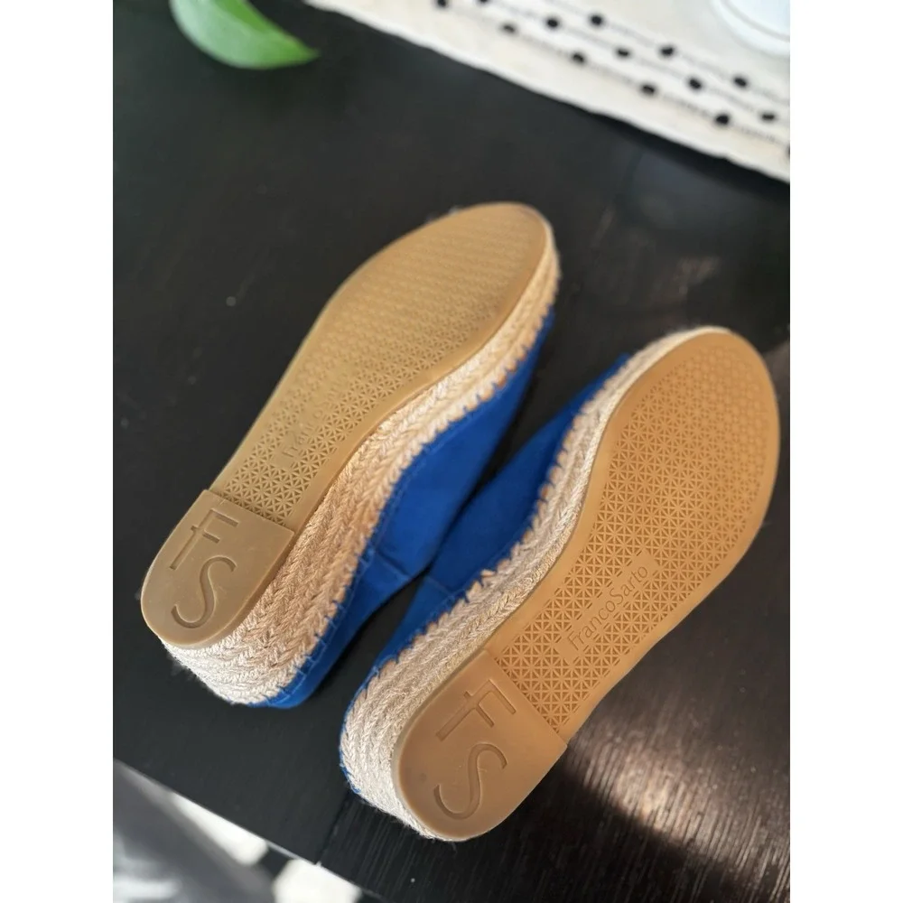 Franco Sarto Blue Suede Espadrille Size 7.5